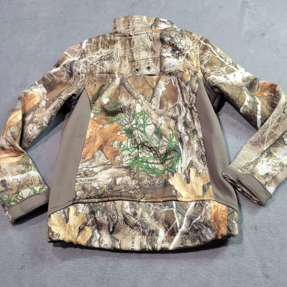 Magellan Outdoors Kid Realtree Edge Camo Waterproof Softshell Jacket XS Full Zip